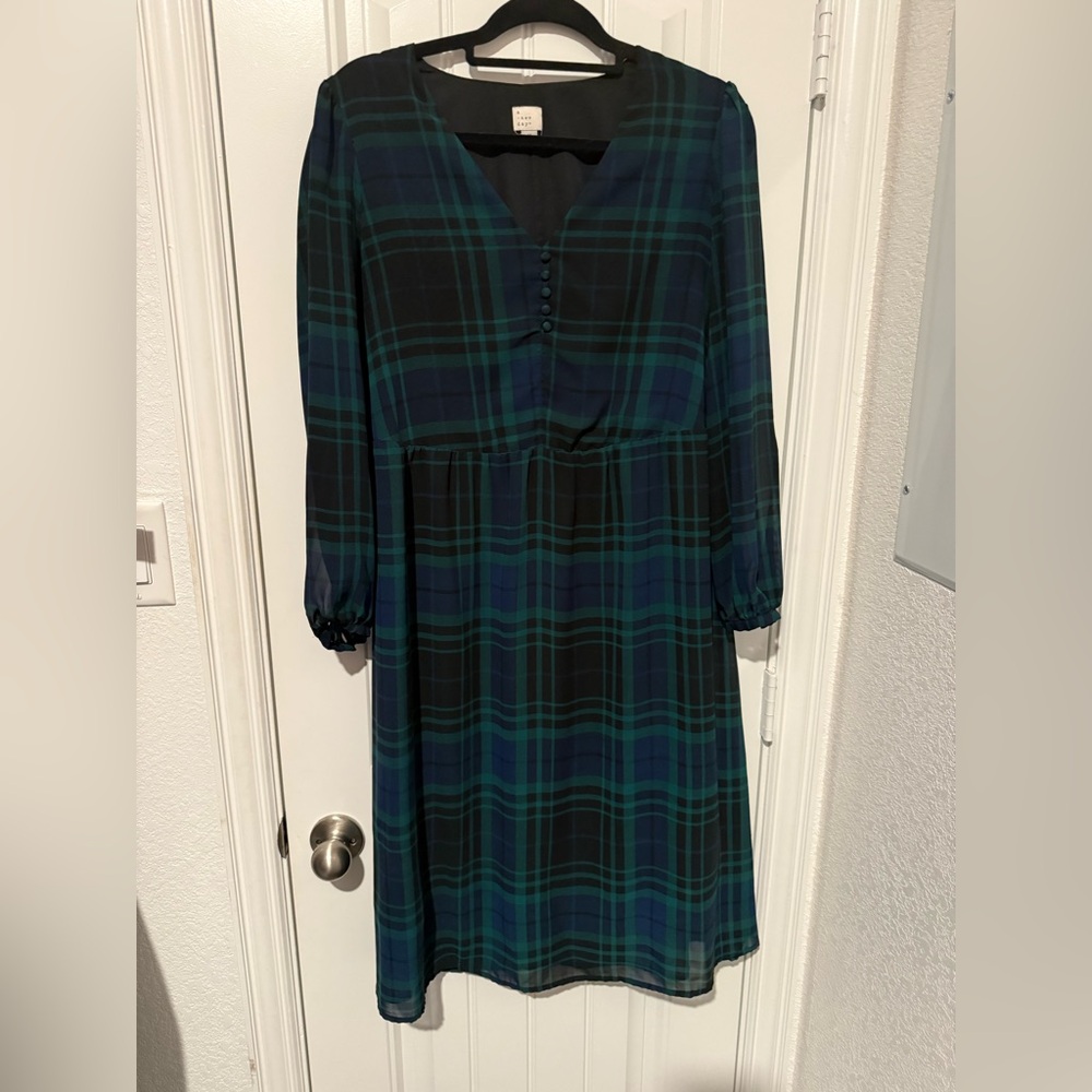 A New Day Green and Blue Checkered Top